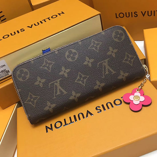 Louis Vuitton Monogram Canvas Clemence Wallet Rose M64201