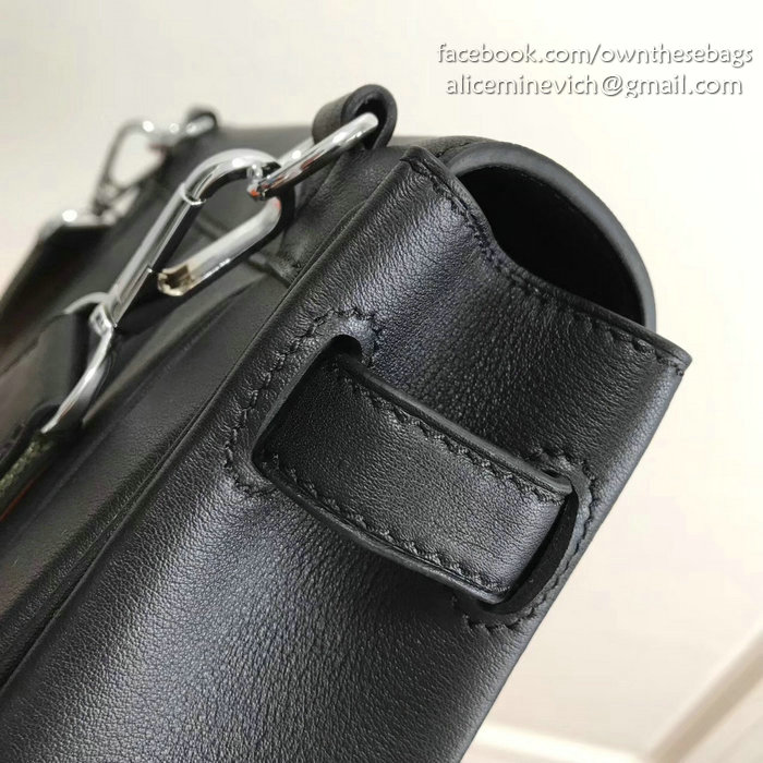 Hermes Berline Bag in Black Swift Leather H90081