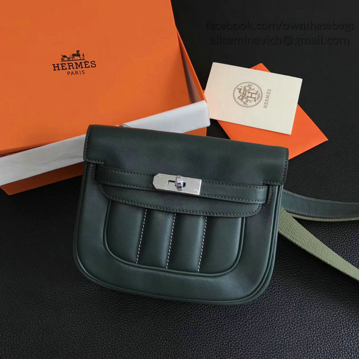 Hermes Berline Bag in Green Swift Leather H90081