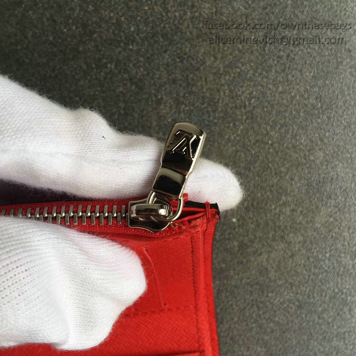 Louis Vuitton Epi Leather Chain Wallet Red M64212