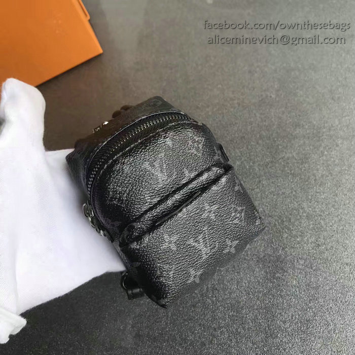 Louis Vuitton Monogram Eclipse Canvas Backpack Bag Charm M61964