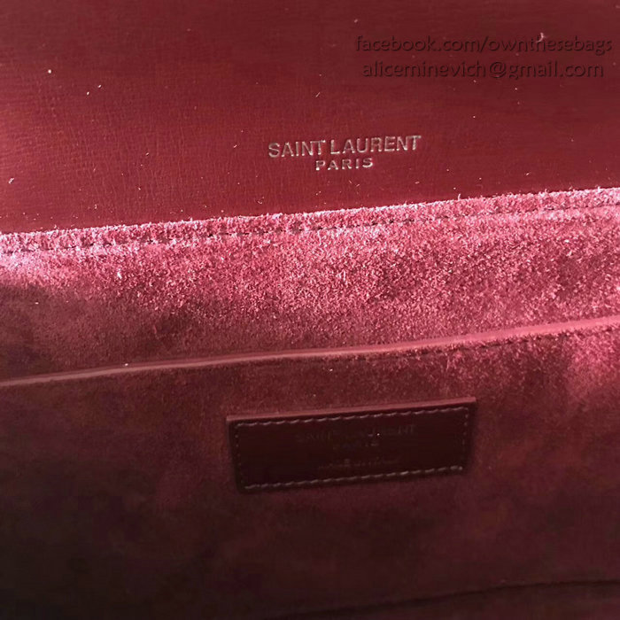 Medium Bellechasse Saint Laurent Bag in Burgundy Leather 482051