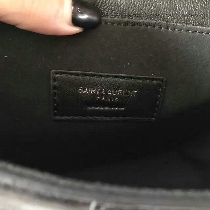 Saint Laurent Charlotte Messenger Bag in Black Sheepskin 466296