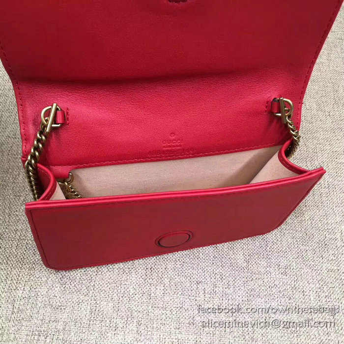 Gucci GG Marmont Mini Shoulder Bag Red 488426