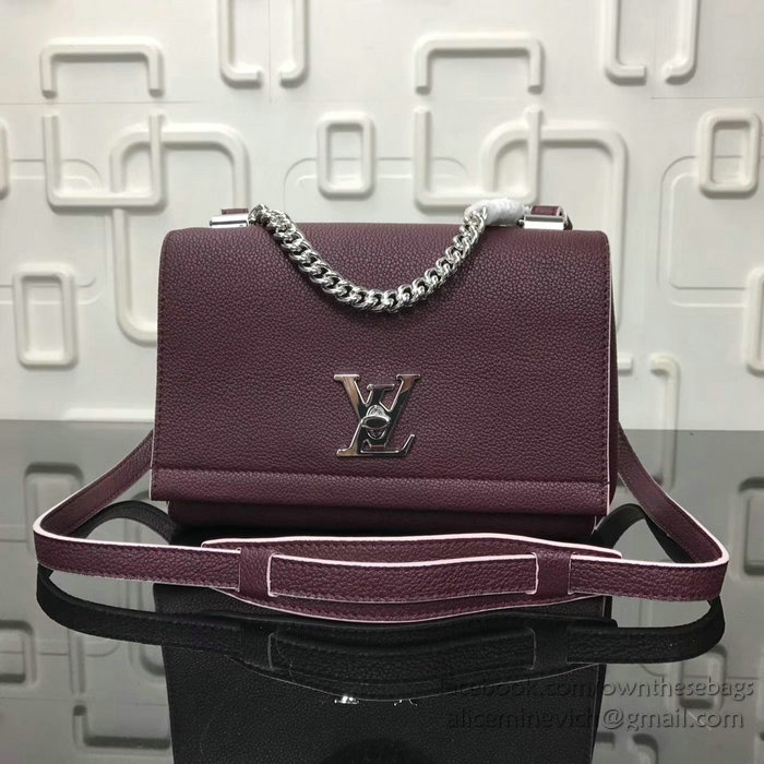 Louis Vuitton Calf Leather Lockme II BB Prune Rose Poudre M51200