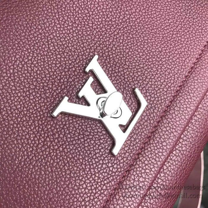 Louis Vuitton Calf Leather Lockme II BB Prune Rose Poudre M51200