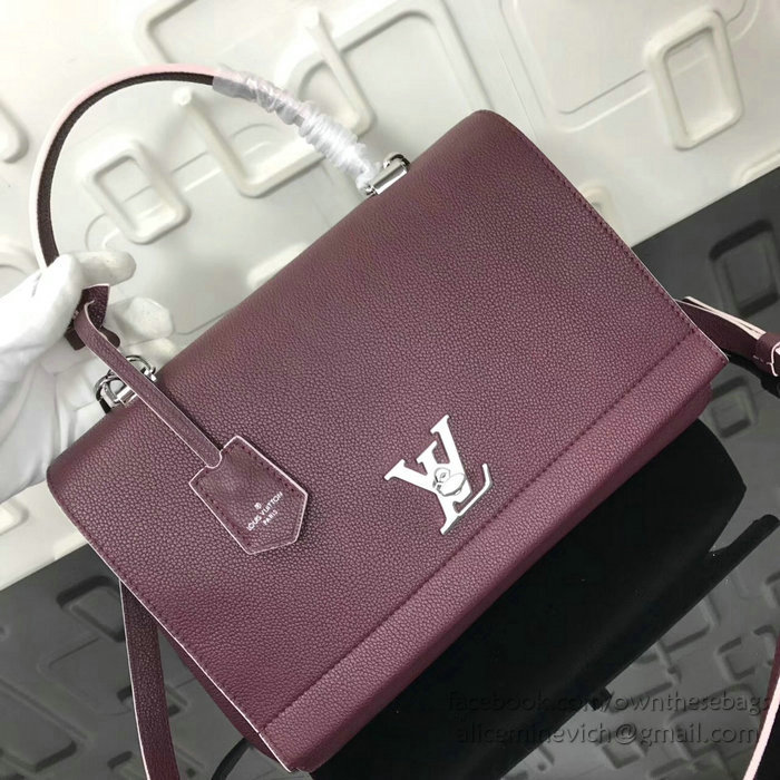 Louis Vuitton Calf leather Lockme II Prune Rose Poudre M50252