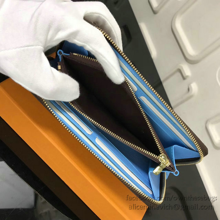 Louis Vuitton Damier Ebene Canvass Zippy Wallet N64426