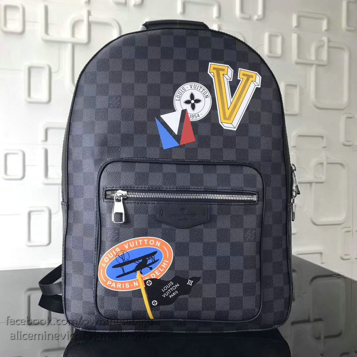 Louis Vuitton Damier Graphite Stickers Josh Backpack N41473