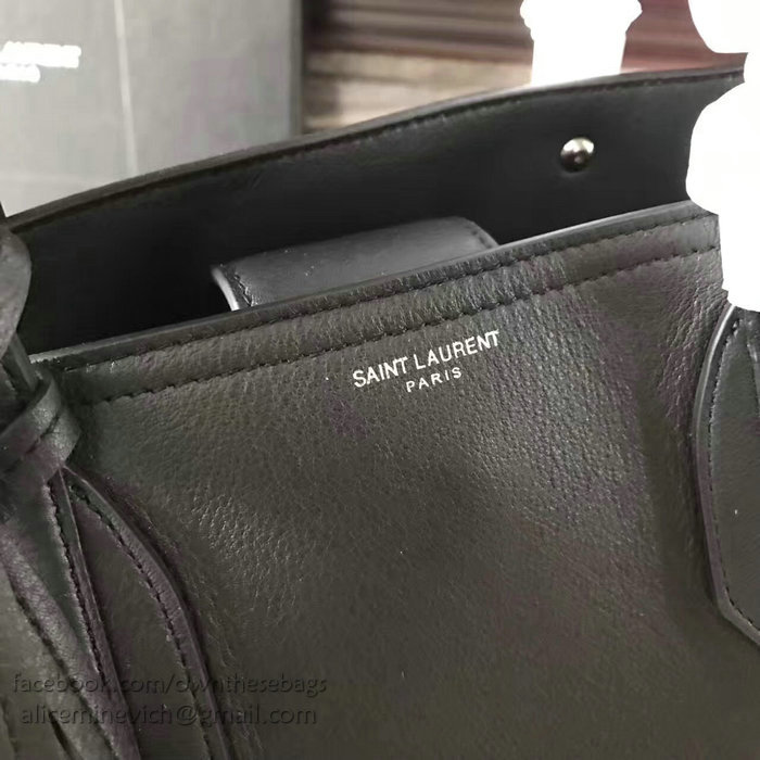 Saint Laurent Calfskin Cabas Tote Bag Black 464229