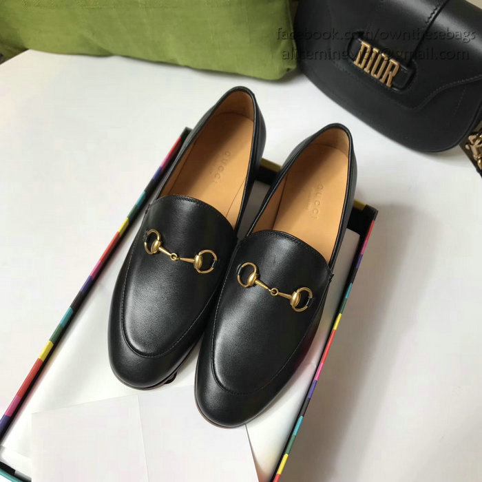 Gucci Calfskin Leather Loafers Black GS01