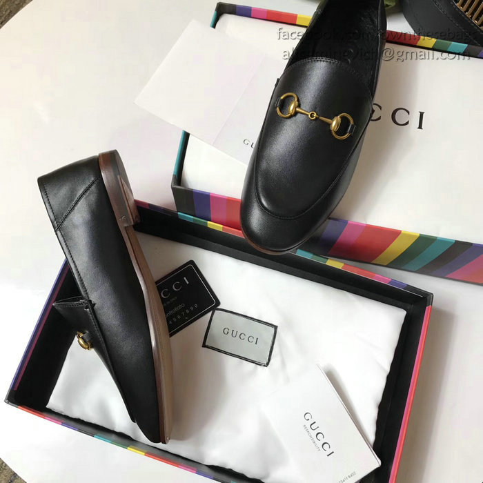 Gucci Calfskin Leather Loafers Black GS02