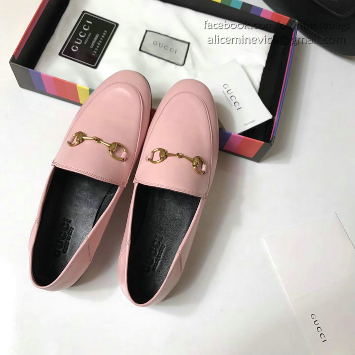 Gucci Calfskin Leather Loafers Pink GS02