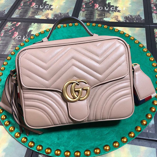 Gucci GG Marmont Small Shoulder Bag Nude 498100