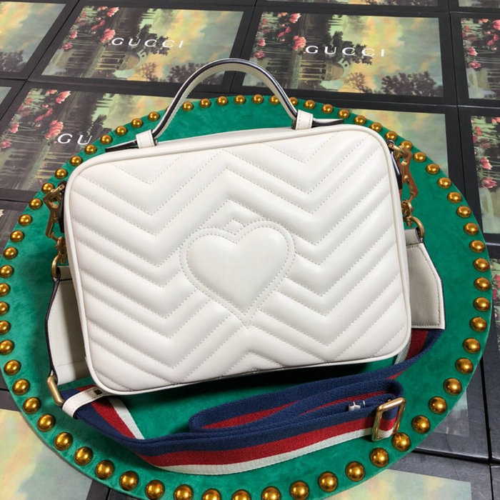 Gucci GG Marmont Small Shoulder Bag White 498100