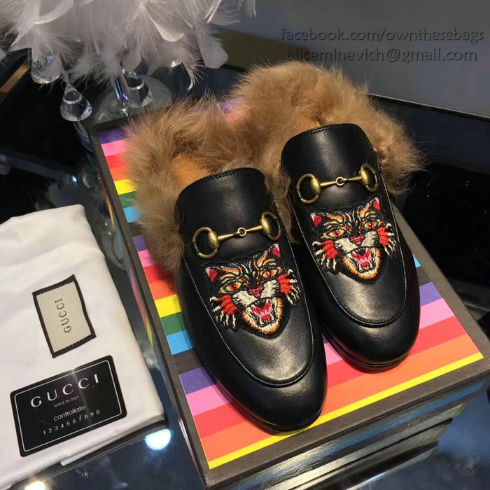Gucci Princetown Leather Slipper Black GS03