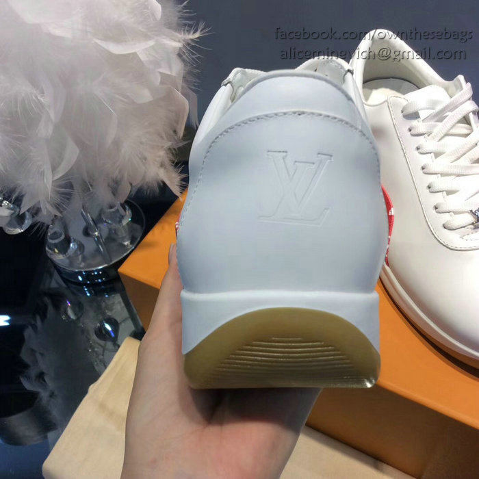 Louis Vuitton Supreme X Sneakers White and Red LS01