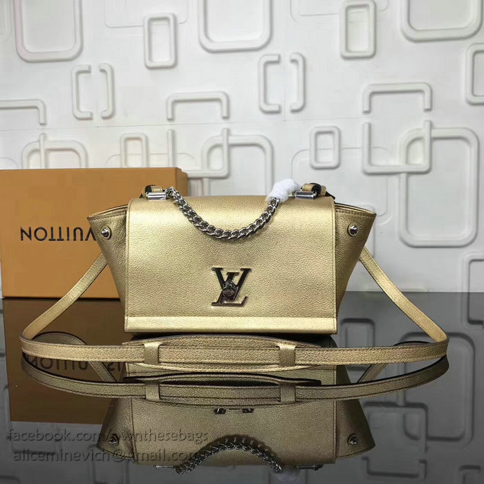 Louis Vuitton Calf Leather Lockme II BB Gold M51200