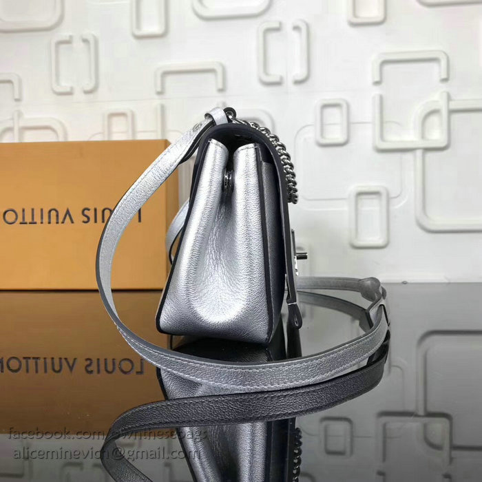Louis Vuitton Calf Leather Lockme II BB Silver M51200