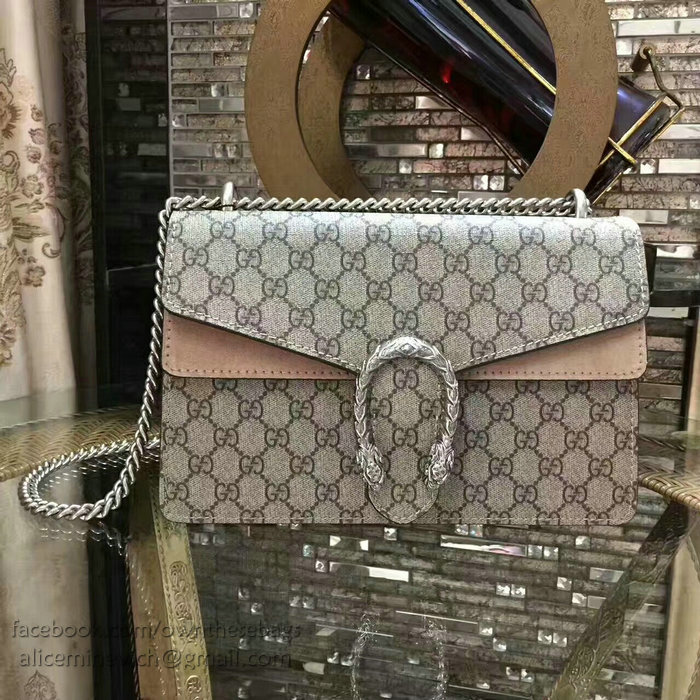 Gucci Dionysus GG Supreme Shoulder Bag Taupe 400249
