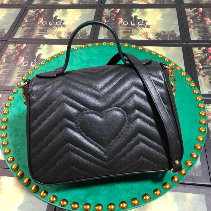 Gucci GG Marmont Small Top Handle Bag Black 498110