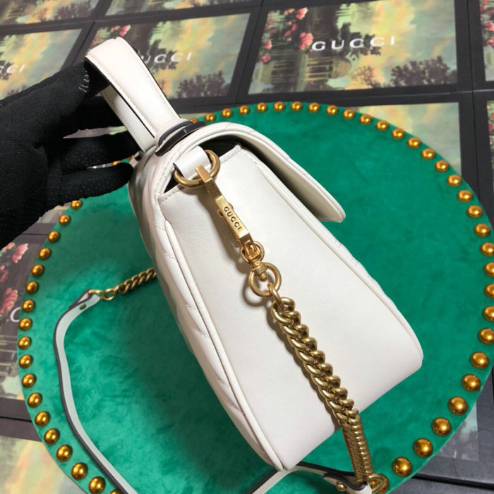 Gucci GG Marmont Small Top Handle Bag White 498110