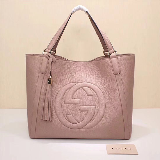 Gucci Soho Leather Medium Tote Bag Light Pink 282309