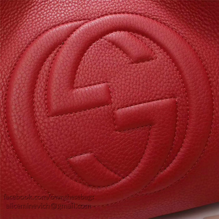 Gucci Soho Leather Medium Tote Bag Red 282309