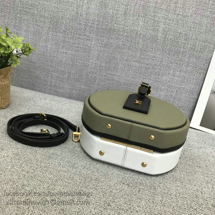 Louis Vuitton Calfskin Petite Boite Chapeau Green and White M43514