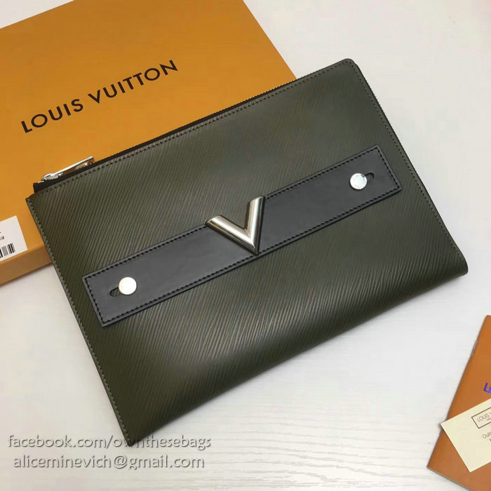 Louis Vuitton Epi Leather Pochette Essential V Green M62092