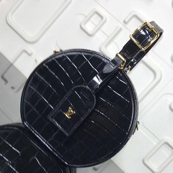 Louis Vuitton Croco Petite Boite Chapeau Black M43510