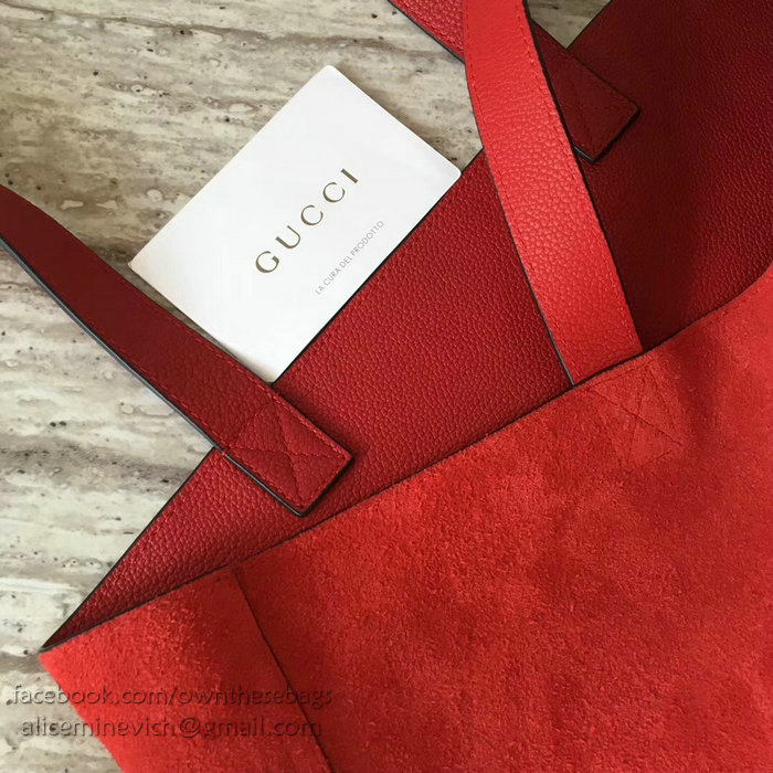 Gucci Calfskin Tote Bag 2018 Collection Red 09018