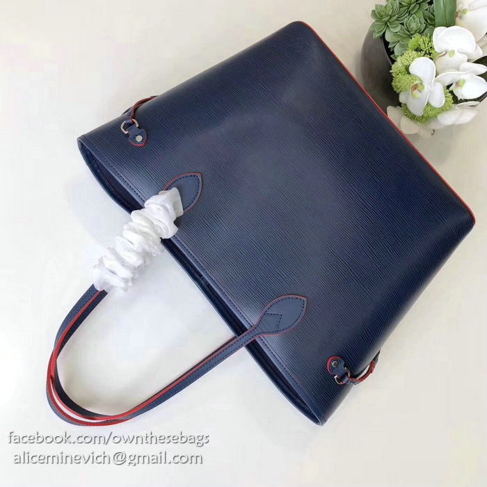Louis Vuitton Epi Leather Neverfull MM Indigo M54185