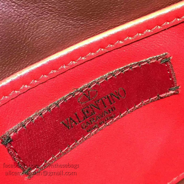 Valentino Garavani Rockstud Spike Clutch Bag Burgundy V0177
