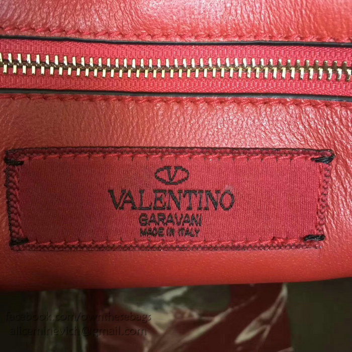 Valentino Lambskin Garavani Rockstud Spike Chain Bag Beige V0121