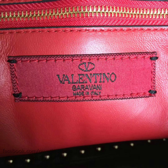 Valentino Lambskin Garavani Rockstud Spike Chain Bag Black V0121