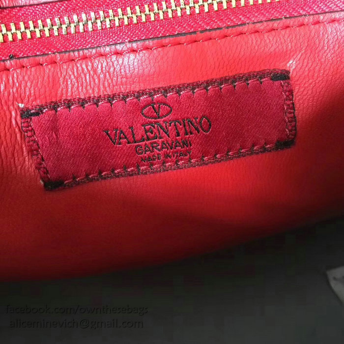 Valentino Lambskin Garavani Rockstud Spike Chain Bag Light Blue V0121