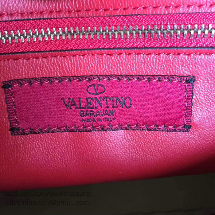 Valentino Lambskin Garavani Rockstud Spike Chain Bag Off-white V0121