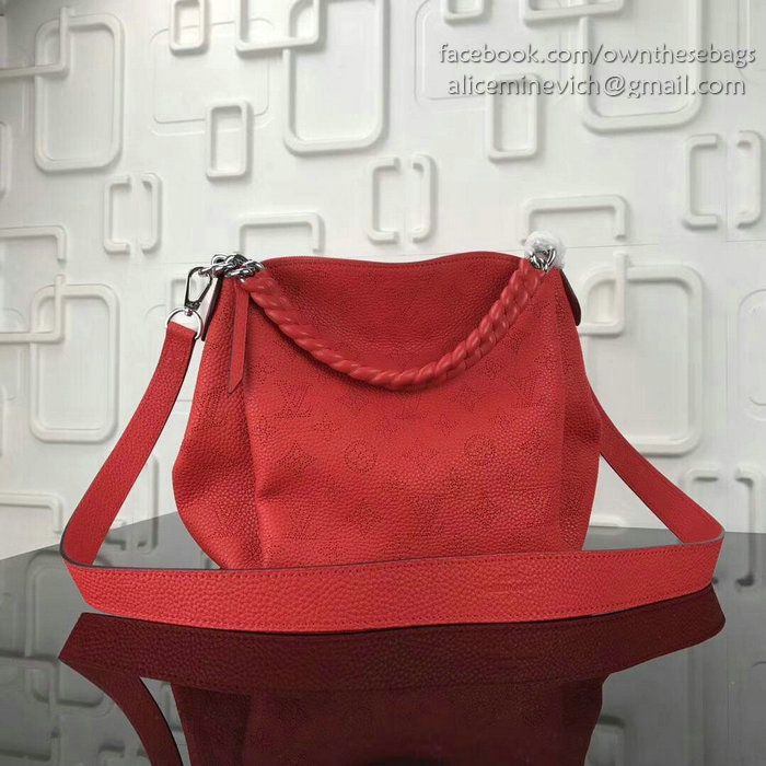 Louis Vuitton Mahina Calfskin Babylone Chain BB Red M51223