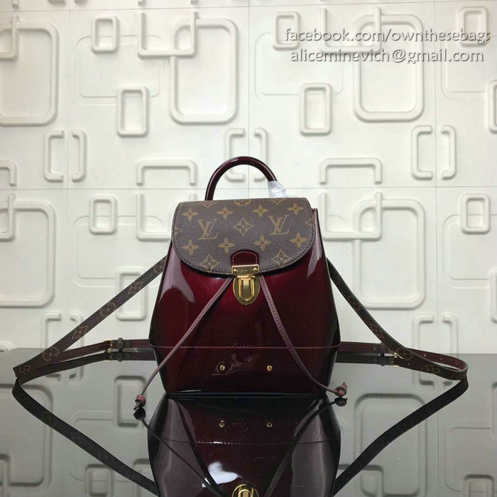 Louis Vuitton Patent Leather Hot Springs Backpack Burgundy M53545
