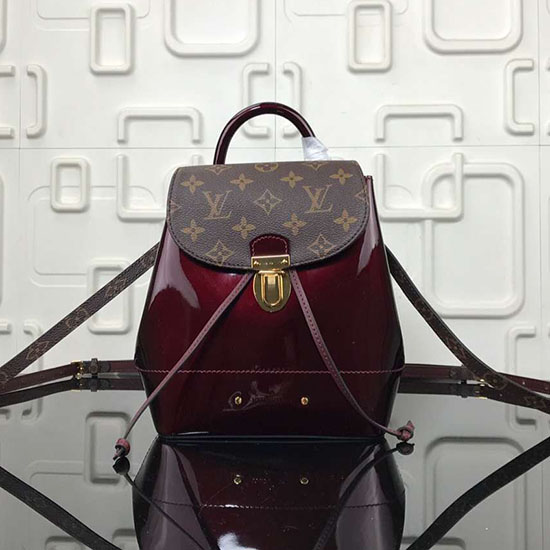 Louis Vuitton Patent Leather Hot Springs Backpack Burgundy M53545