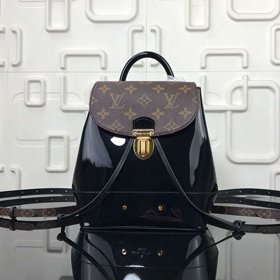 Louis Vuitton Patent Leather Hot Springs Backpack Noir M53545