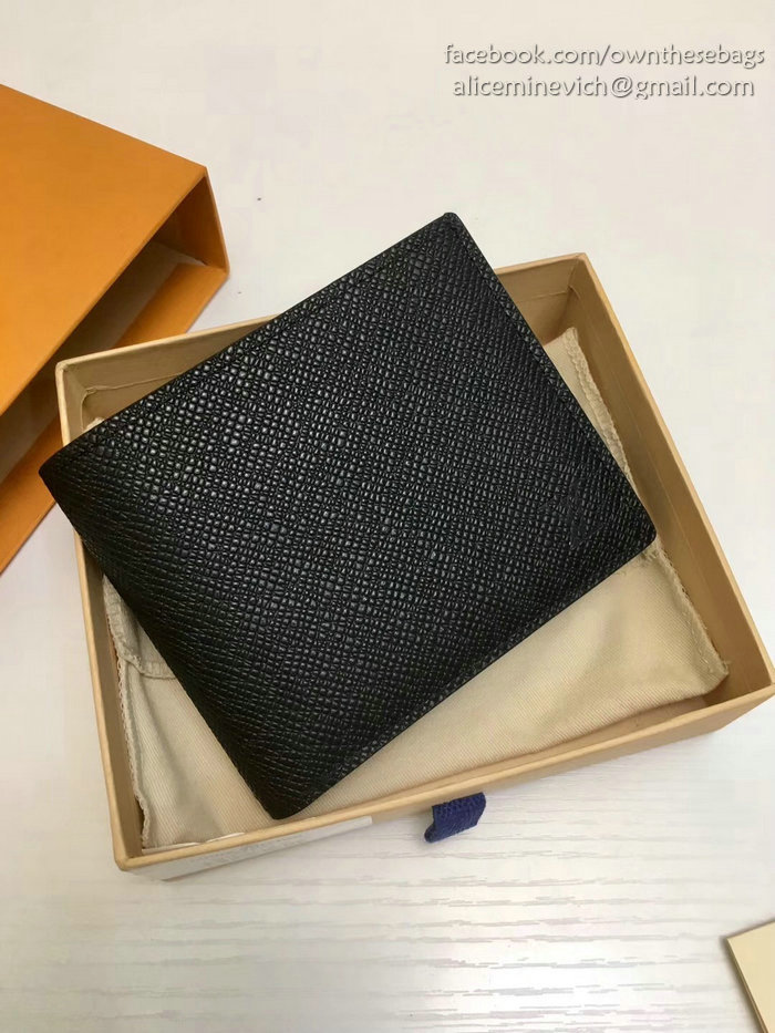 Louis Vuitton Taiga Leather Amerigo Wallet Noir M62045