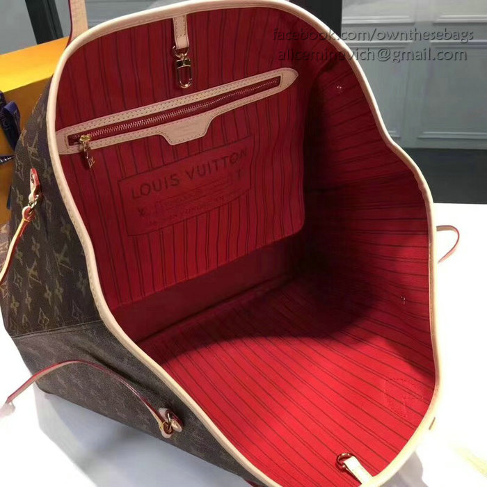 Louis Vuitton Monogram Canvas Neverfull GM M40990 with Red interior