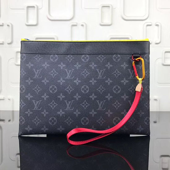 Louis Vuitton Monogram Canvas Ribbon Pouches Black GM M61690
