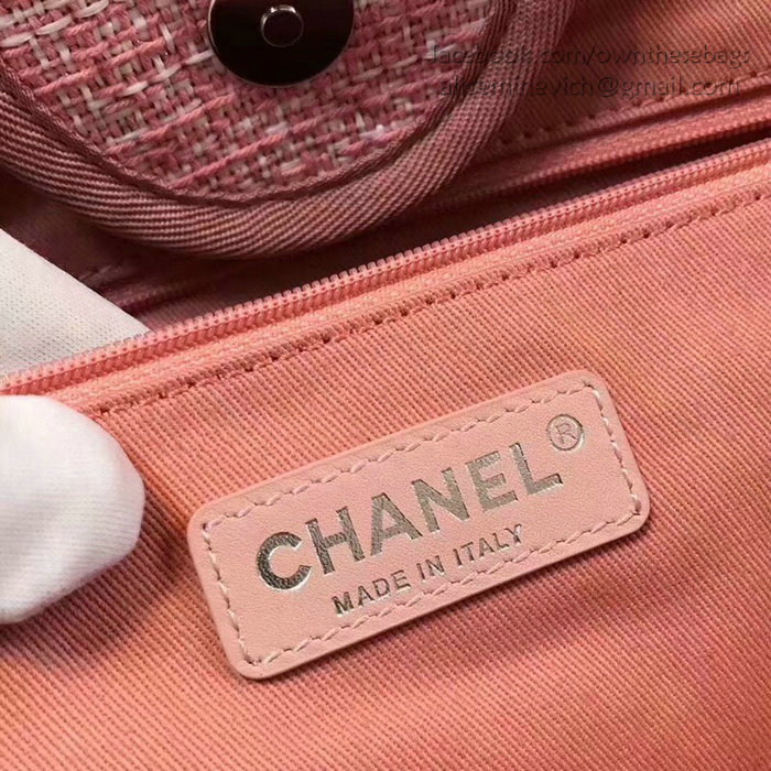 Chanel Canvas Large Deauville Shopping Bag Pink A15034
