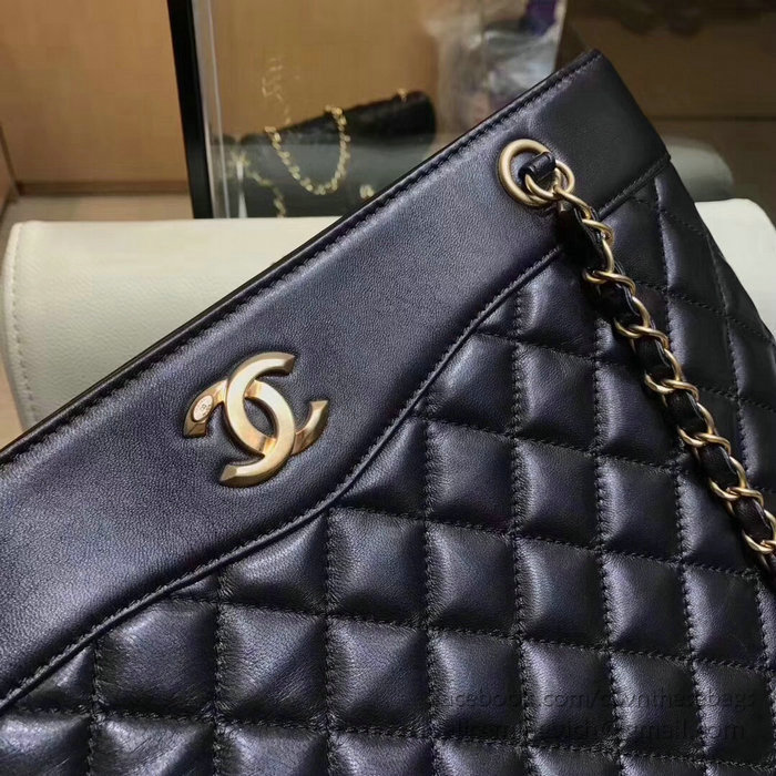 Chanel Lambskin Large Shopping Bag Black A57030