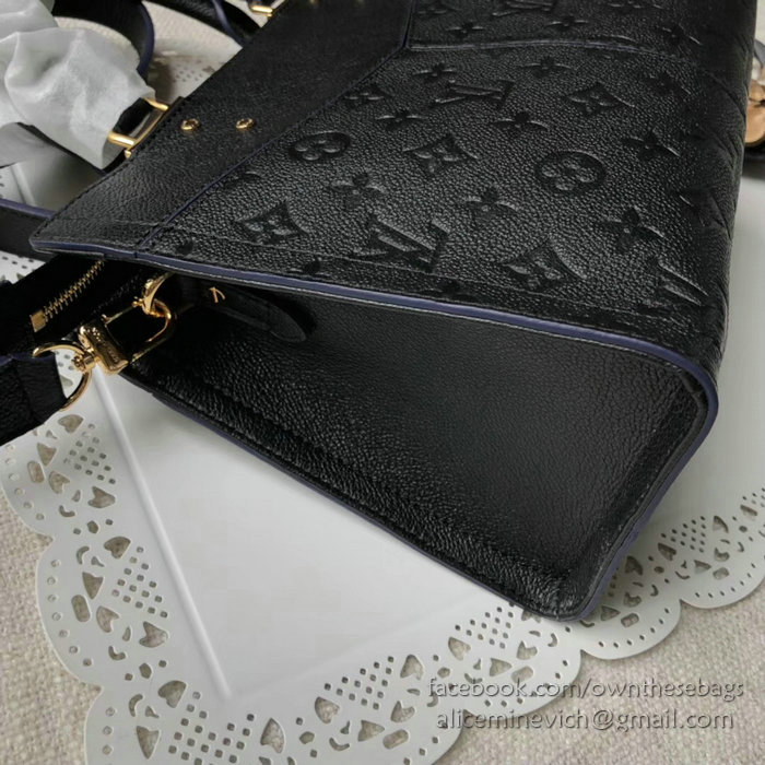 Louis Vuitton Monogram Empreinte Zipped Handbag PM Noir M54196