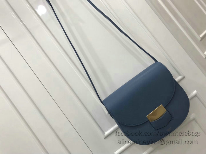 Celine Small Trotteur Bag in Grained Calfskin Blue CL30038