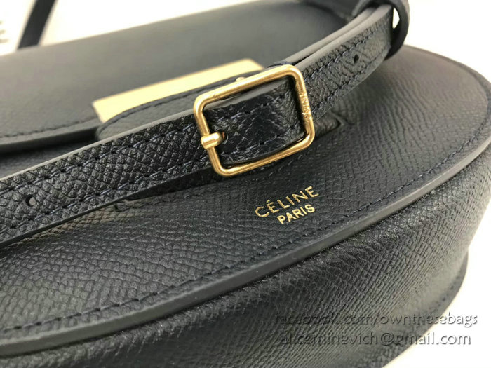 Celine Small Trotteur Bag in Grained Calfskin Dark Blue CL30038